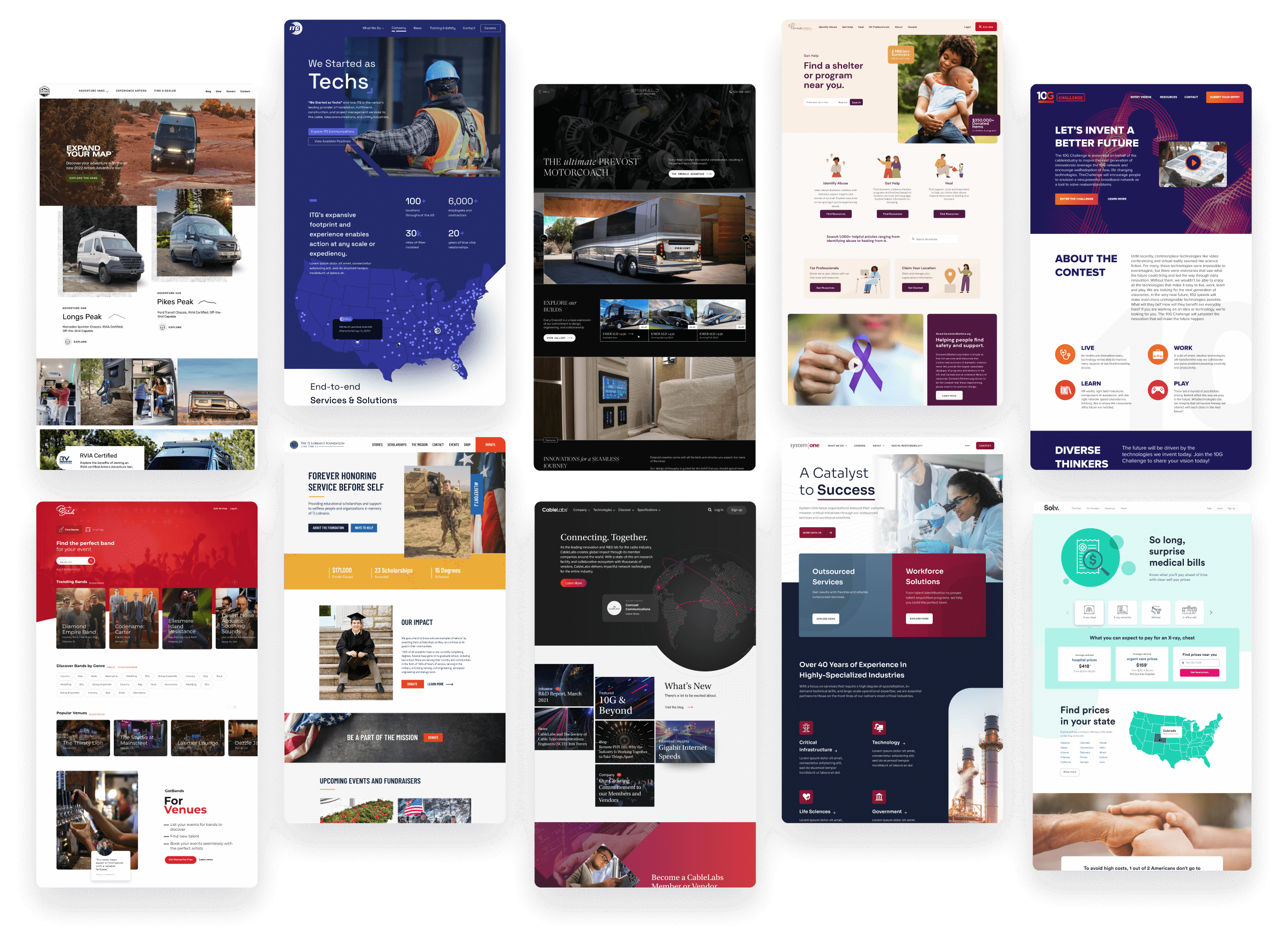 Display of custom website designs
